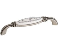 Ручка-скоба Giusti 128мм, отделка старое серебро с блеском + керамика M78.X00.Q3.ME8G