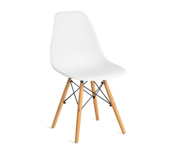 Стул Tetchair CINDY EAMES mod. 001 / 1 шт в упаковке дерево бук/металл/сиденье пластик, 51x46x82.5 см, white белый 14211