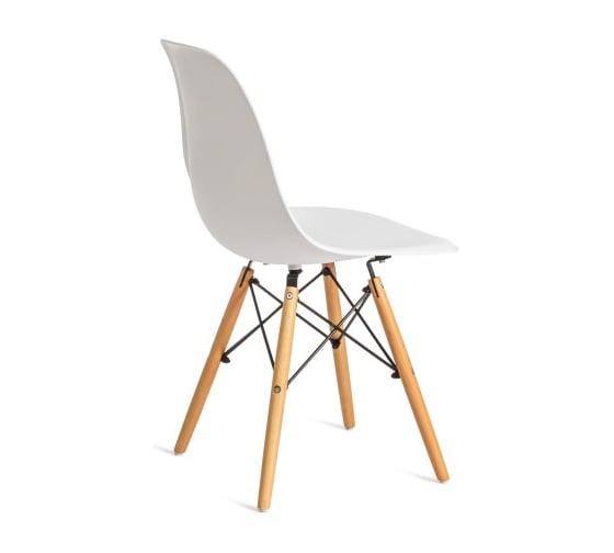 Стул Tetchair CINDY EAMES mod. 001 / 1 шт в упаковке дерево бук/металл/сиденье пластик, 51x46x82.5 см, white белый 14211