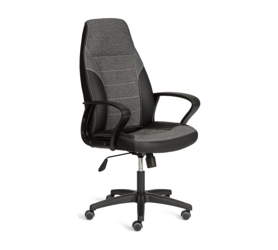 Кресло Tetchair INTER 24 кож/зам/ткань, черный/серый, 36-6/207/TW-12/TW-11 24614