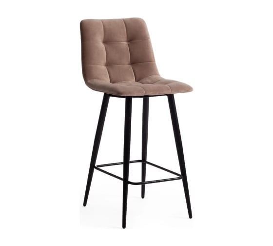 Комплект полубарных стульев - 2 шт.Tetchair CHILLY mod. 7095пб ткань/металл, 53x44x94 см, высота до сиденья 66 см, бежевый barkhat 5/черный 15457