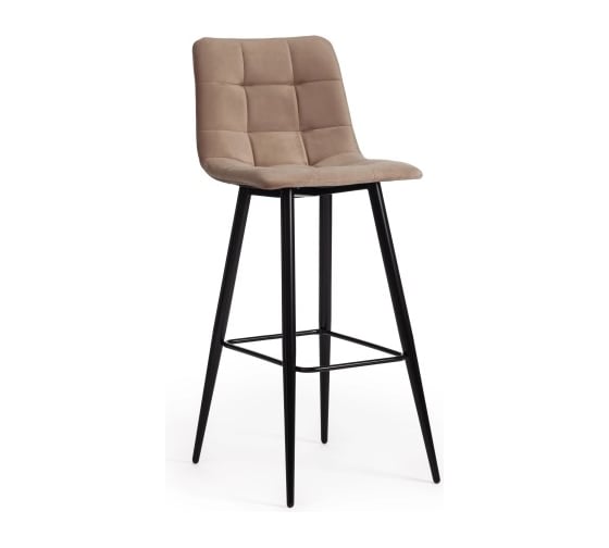 Комплект барных стульев - 2 шт. Tetchair CHILLY mod.7095б ткань/металл, 53x44x104 см, высота до сиденья 76 см, бежевый barkhat 5/черный 14354