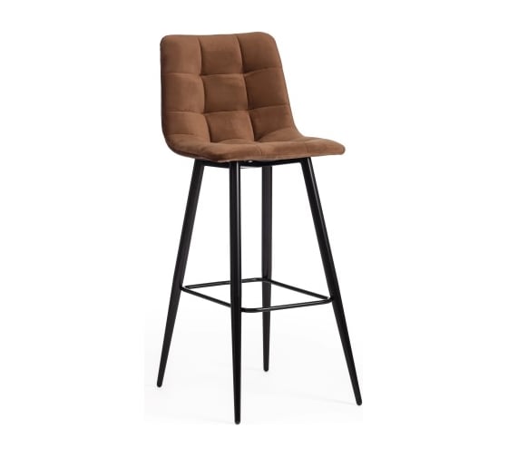 Комплект барных стульев - 2 шт. Tetchair CHILLY mod.7095б ткань/металл, 53x44x104 см, высота до сиденья 76 см, коричневый barkhat 12/черный 14352