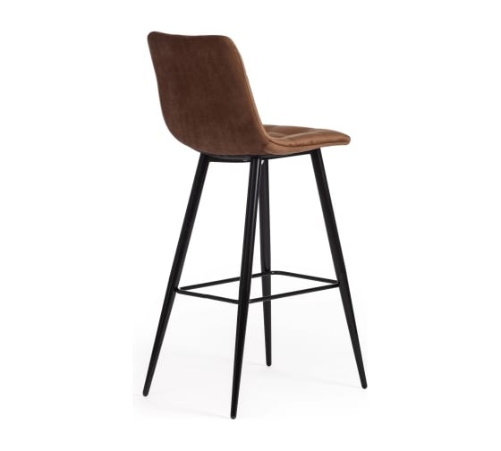 Комплект барных стульев - 2 шт. Tetchair CHILLY mod.7095б ткань/металл, 53x44x104 см, высота до сиденья 76 см, коричневый barkhat 12/черный 14352