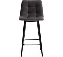 Комплект полубарных стульев - 2 шт. Tetchair CHILLY mod. 7095пб ткань/металл, 53x44x94 см, высота до сиденья 66 см, серый barkhat 26/черный 15453