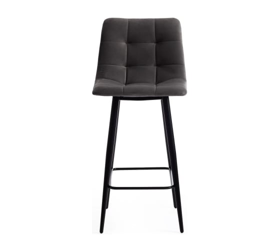 Комплект полубарных стульев - 2 шт. Tetchair CHILLY mod. 7095пб ткань/металл, 53x44x94 см, высота до сиденья 66 см, серый barkhat 26/черный 15453 1