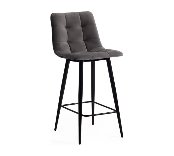 Комплект полубарных стульев - 2 шт. Tetchair CHILLY mod. 7095пб ткань/металл, 53x44x94 см, высота до сиденья 66 см, серый barkhat 26/черный 15453