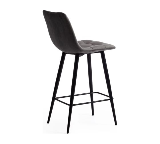 Комплект полубарных стульев - 2 шт. Tetchair CHILLY mod. 7095пб ткань/металл, 53x44x94 см, высота до сиденья 66 см, серый barkhat 26/черный 15453