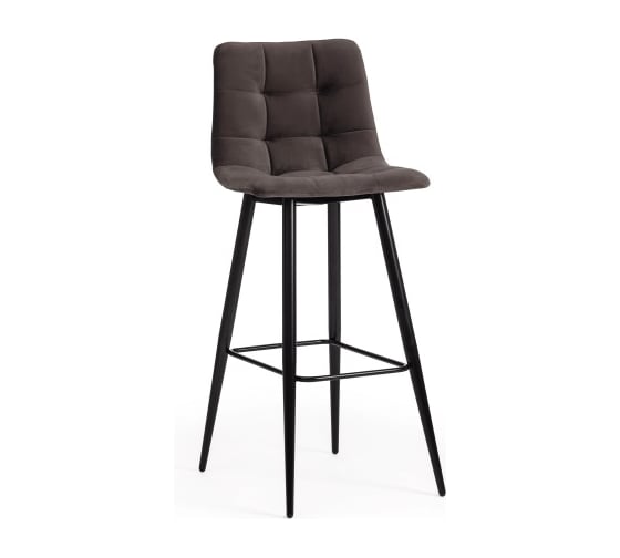 Комплект барных стульев - 2 шт. Tetchair CHILLY mod.7095б ткань/металл, 53x44x104 см, высота до сиденья 76 см, темно-серый barkhat 14/черный 14351