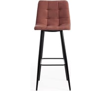 Комплект барных стульев - 2 шт. Tetchair CHILLY mod.7095б ткань/металл, 53x44x104 см, высота до сиденья 76 см, коралловый barkhat 15 /черный 14353