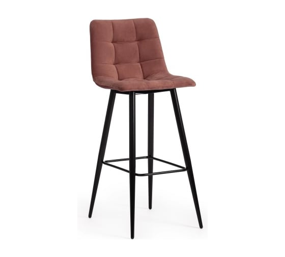Комплект барных стульев - 2 шт. Tetchair CHILLY mod.7095б ткань/металл, 53x44x104 см, высота до сиденья 76 см, коралловый barkhat 15 /черный 14353