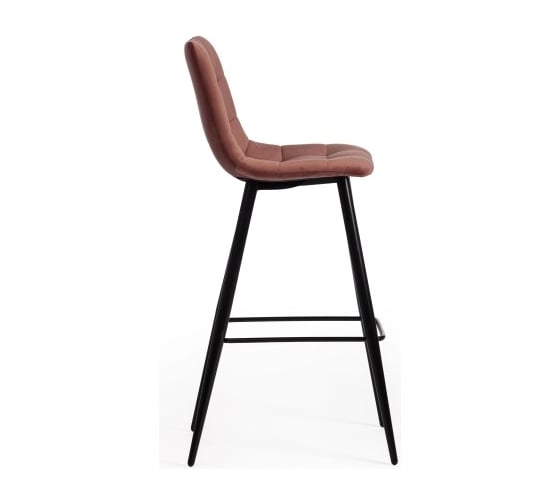 Комплект барных стульев - 2 шт. Tetchair CHILLY mod.7095б ткань/металл, 53x44x104 см, высота до сиденья 76 см, коралловый barkhat 15 /черный 14353