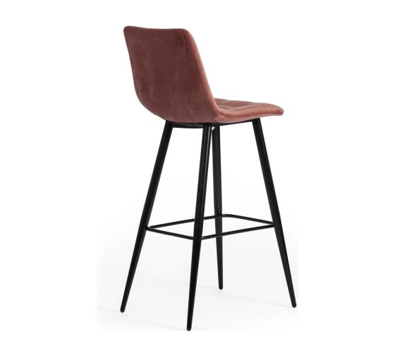 Комплект барных стульев - 2 шт. Tetchair CHILLY mod.7095б ткань/металл, 53x44x104 см, высота до сиденья 76 см, коралловый barkhat 15 /черный 14353