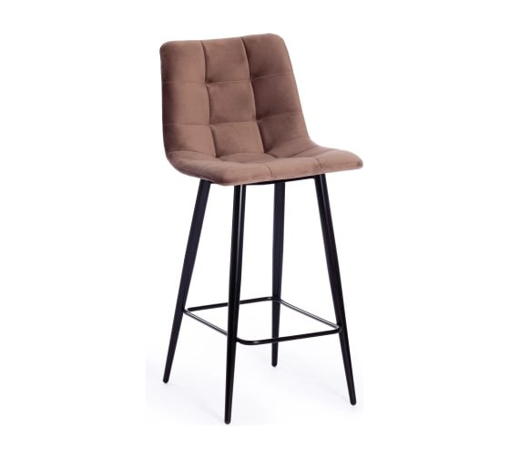 Комплект стульев - 2 шт. полубарный Tetchair CHILLY mod. 7095пб ткань/металл, 53x44x94 см, высота до сиденья 66 см, коричневый barkhat 12/черный 15456