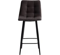 Комплект полубарных стульев - 2 шт. Tetchair CHILLY mod. 7095пб ткань/металл, 53x44x94 см, высота до сиденья 66 см, темно-серый barkhat 14/черный 15454
