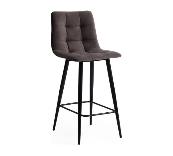 Комплект полубарных стульев - 2 шт. Tetchair CHILLY mod. 7095пб ткань/металл, 53x44x94 см, высота до сиденья 66 см, темно-серый barkhat 14/черный 15454