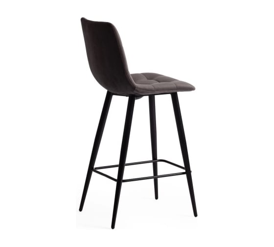 Комплект полубарных стульев - 2 шт. Tetchair CHILLY mod. 7095пб ткань/металл, 53x44x94 см, высота до сиденья 66 см, темно-серый barkhat 14/черный 15454