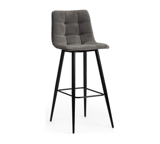 Комплект барных стульев - 2 шт. Tetchair CHILLY mod.7095б ткань/металл, 53x44x104 см, высота до сиденья 76 см, серый barkhat 26/черный 14350