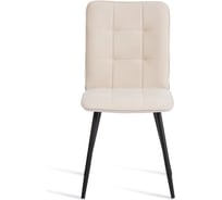 Стул обеденный Tetchair Bari флок, 46x55x89, молочный/черный 4 24645