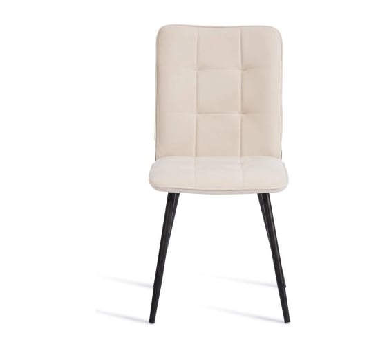 Стул обеденный Tetchair Bari флок, 46x55x89, молочный/черный 4 24645 1