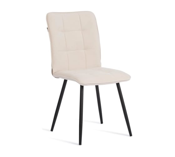 Стул обеденный Tetchair Bari флок, 46x55x89, молочный/черный 4 24645