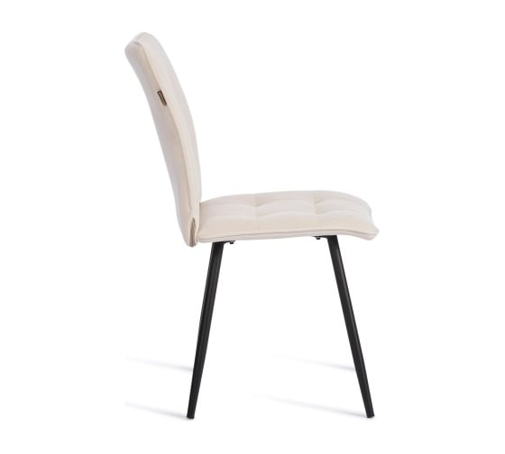 Стул обеденный Tetchair Bari флок, 46x55x89, молочный/черный 4 24645