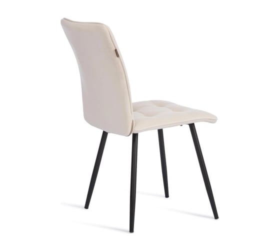 Стул обеденный Tetchair Bari флок, 46x55x89, молочный/черный 4 24645