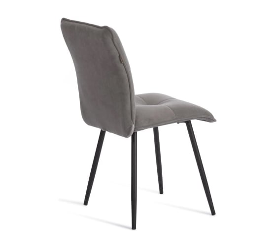 Стул обеденный Tetchair Sweet флок, 46x55x88, серый/черный 29 24846