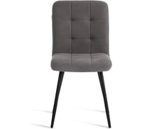 Стул обеденный Tetchair Medeo флок, 47x56x89, серый/черный 29 24352