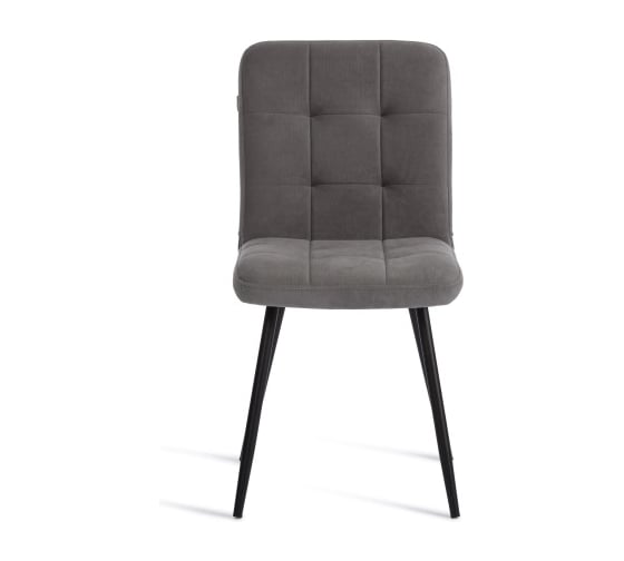Стул обеденный Tetchair Medeo флок, 47x56x89, серый/черный 29 24352