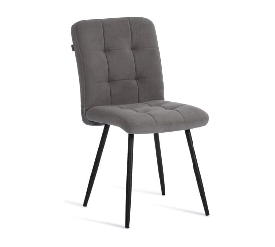 Стул обеденный Tetchair Medeo флок, 47x56x89, серый/черный 29 24352