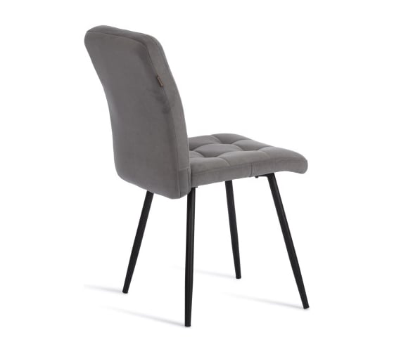 Стул обеденный Tetchair Medeo флок, 47x56x89, серый/черный 29 24352