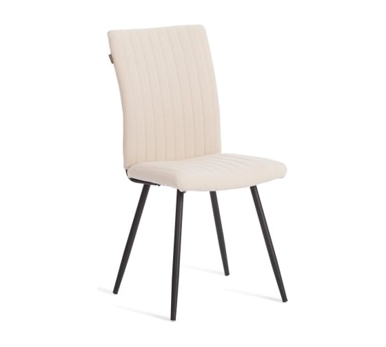 Стул обеденный Tetchair Monte Carlo флок, 50x55x93, молочный/черный 4 24609