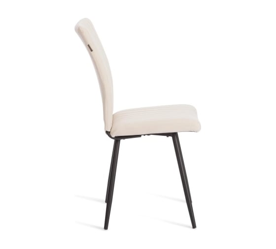 Стул обеденный Tetchair Monte Carlo флок, 50x55x93, молочный/черный 4 24609
