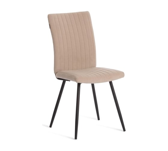 Стул обеденный Tetchair Monte Carlo флок, 50x55x93, бежевый/черный 7 24611