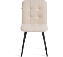 Стул обеденный Tetchair Medeo флок, 47x56x89, молочный/черный 4 24648