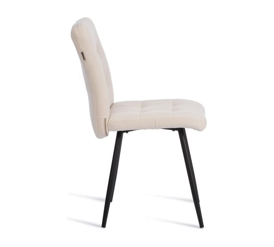 Стул обеденный Tetchair Medeo флок, 47x56x89, молочный/черный 4 24648