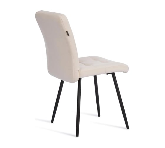 Стул обеденный Tetchair Medeo флок, 47x56x89, молочный/черный 4 24648