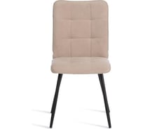 Стул обеденный Tetchair Bari флок, 46x55x89, бежевый/черный 7 24643