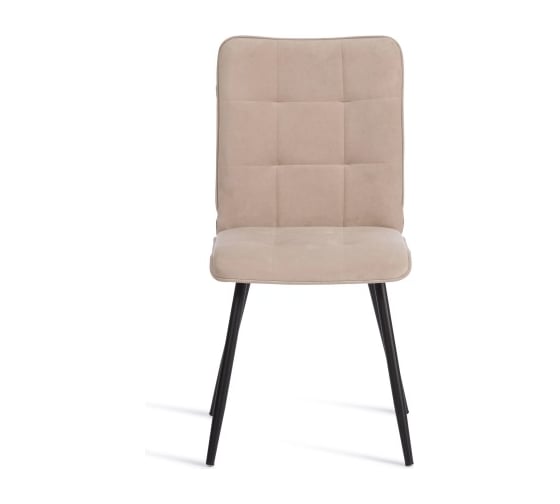Стул обеденный Tetchair Bari флок, 46x55x89, бежевый/черный 7 24643