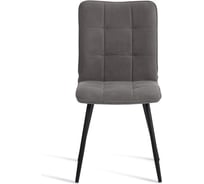 Стул обеденный Tetchair Bari флок, 46x55x89, серый/черный 29 24644