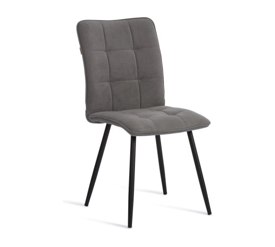 Стул обеденный Tetchair Bari флок, 46x55x89, серый/черный 29 24644