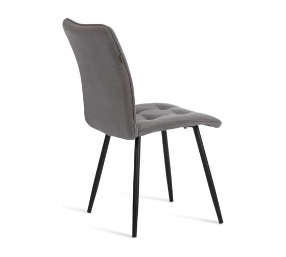 Стул обеденный Tetchair Bari флок, 46x55x89, серый/черный 29 24644