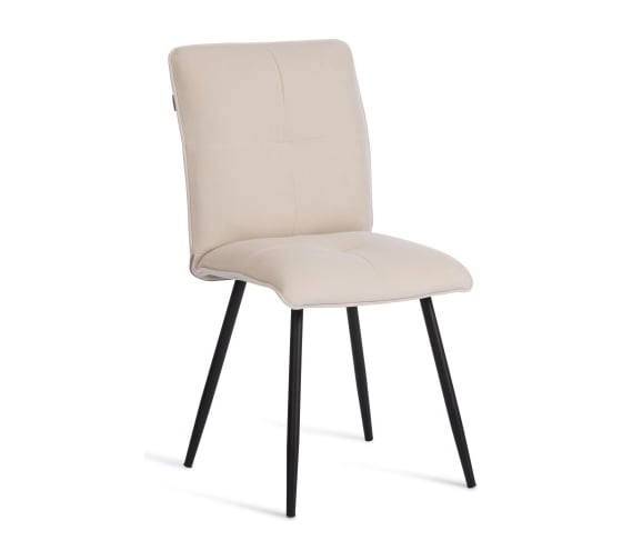 Стул обеденный Tetchair Sweet флок, 46x55x88, молочный/черный 4 24646
