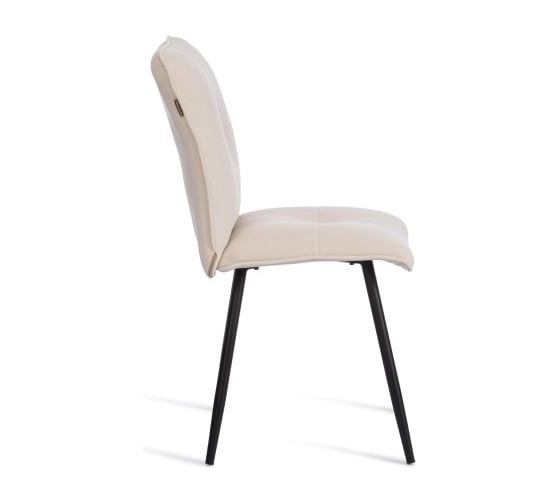 Стул обеденный Tetchair Sweet флок, 46x55x88, молочный/черный 4 24646
