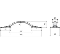 Ручка-скоба Giusti 96мм, отделка старое серебро с блеском WMN.627X.096.M00E8