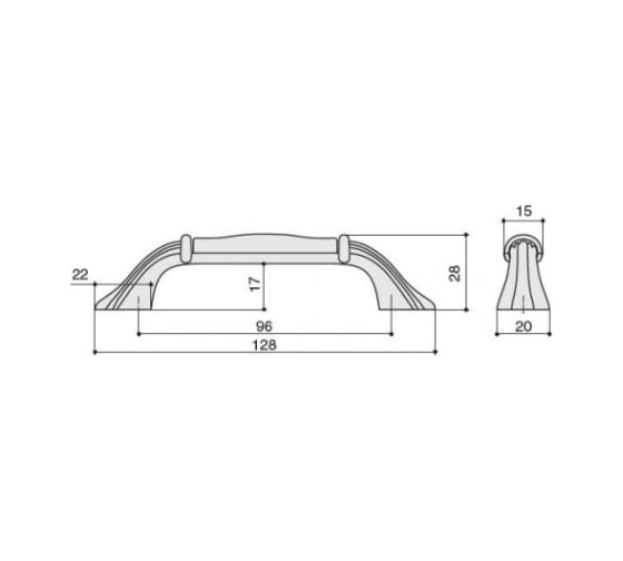 Ручка-скоба Giusti 96мм, отделка золото винтаж + керамика M70.X01.00.MT5G