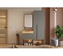 Прихожая ИП Щербаков А.Н. Баско К8 (графит/дуб крафт золотой/черный) ПК08Баско.3423