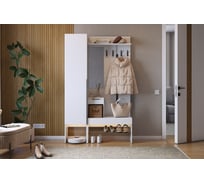 Прихожая ИП Щербаков А.Н. Баско К3 (белое дерево) ПК03Баско.2552