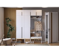 Прихожая ИП Щербаков А.Н. Баско К9 (белое дерево) ПК09Баско.2552